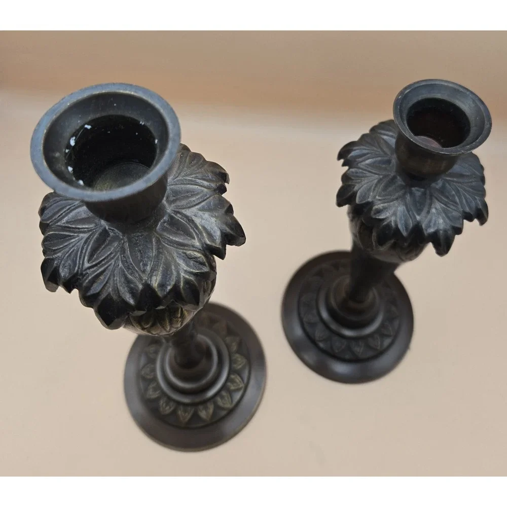 Brass Palm Candel Holders Two Sizes‎